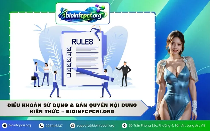Điều Khoản Sử Dụng & Bản Quyền Nội Dung Kiến Thức - Bioinfcpcri.org