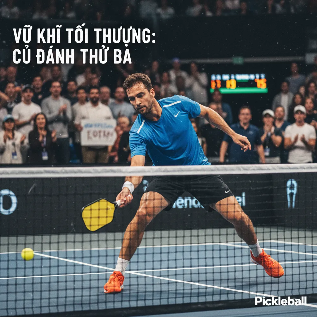 Pha dinking tại vạch kitchen trong trận đấu Pickleball