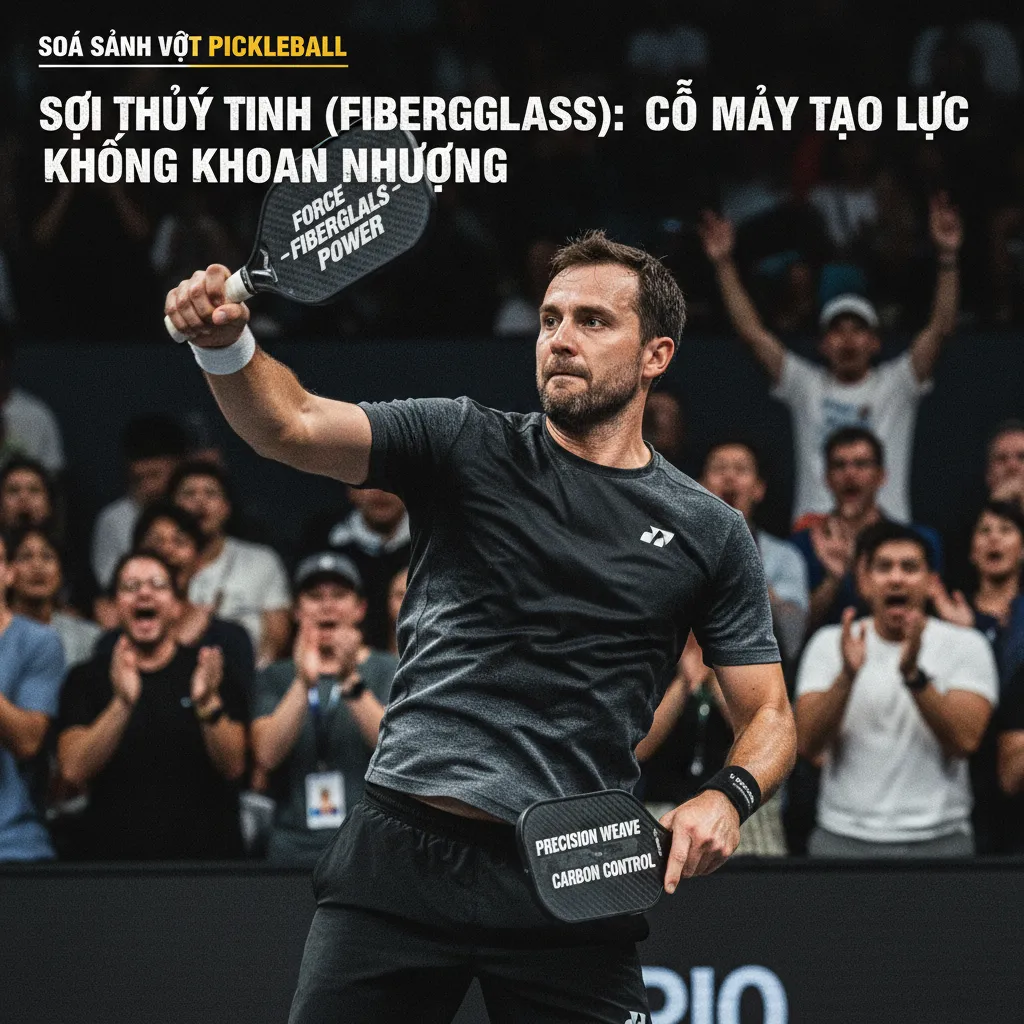 So sánh vợt Pickleball Carbon và Fiberglass